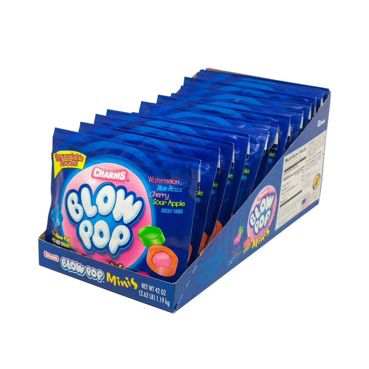 Charms Blow Pop Mini assortment pouches for on-the-go snacking.