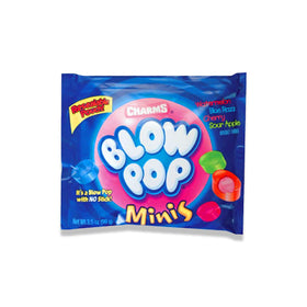 Charms Blow Pop Mini cherry flavor in portable packs.