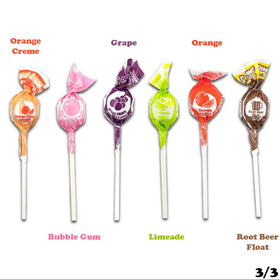 Charms Mini Pops Watermelon flavor offers a refreshing fruit candy option.
