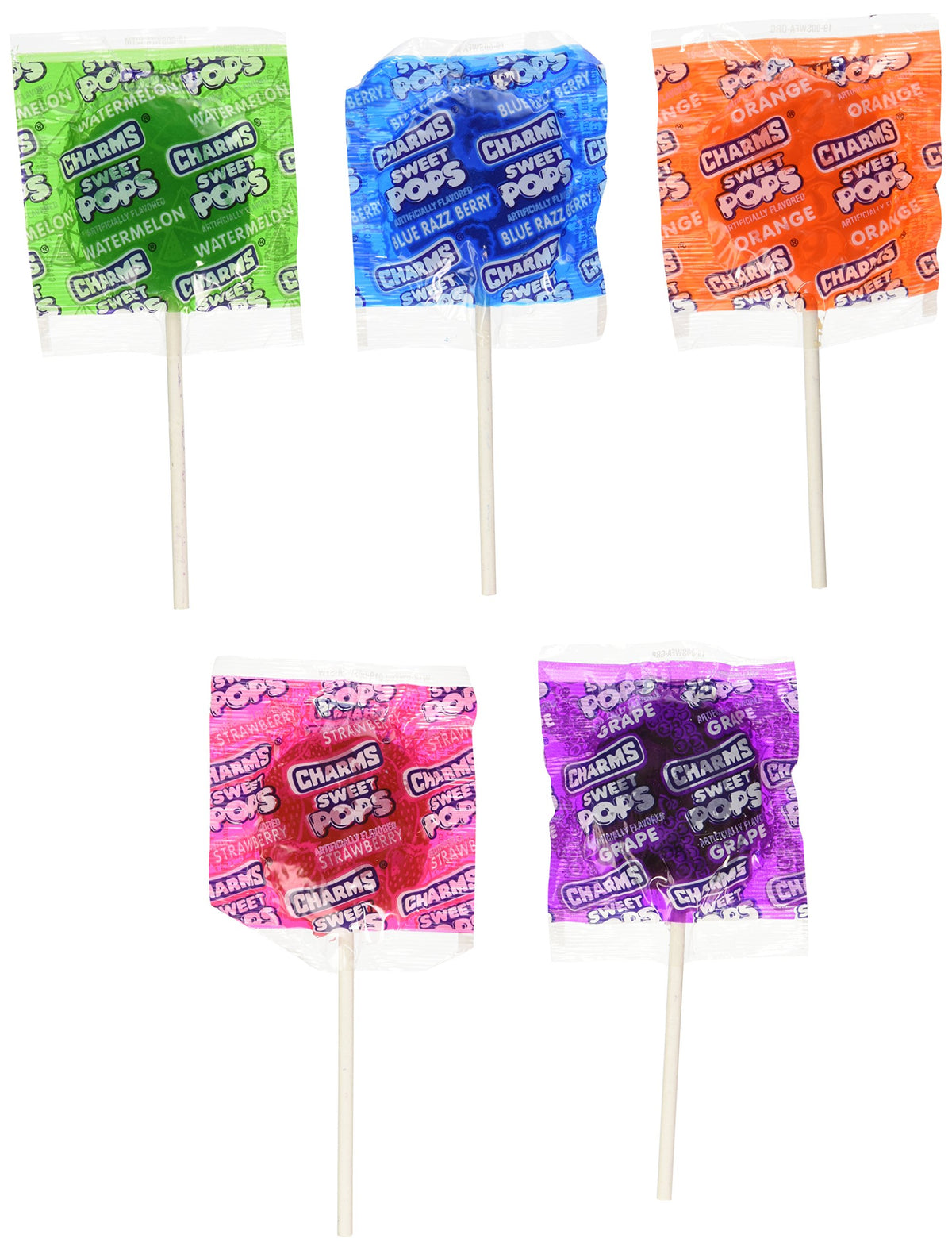 Charms Sweet Pops 48-count case showcases six flavors for sharing