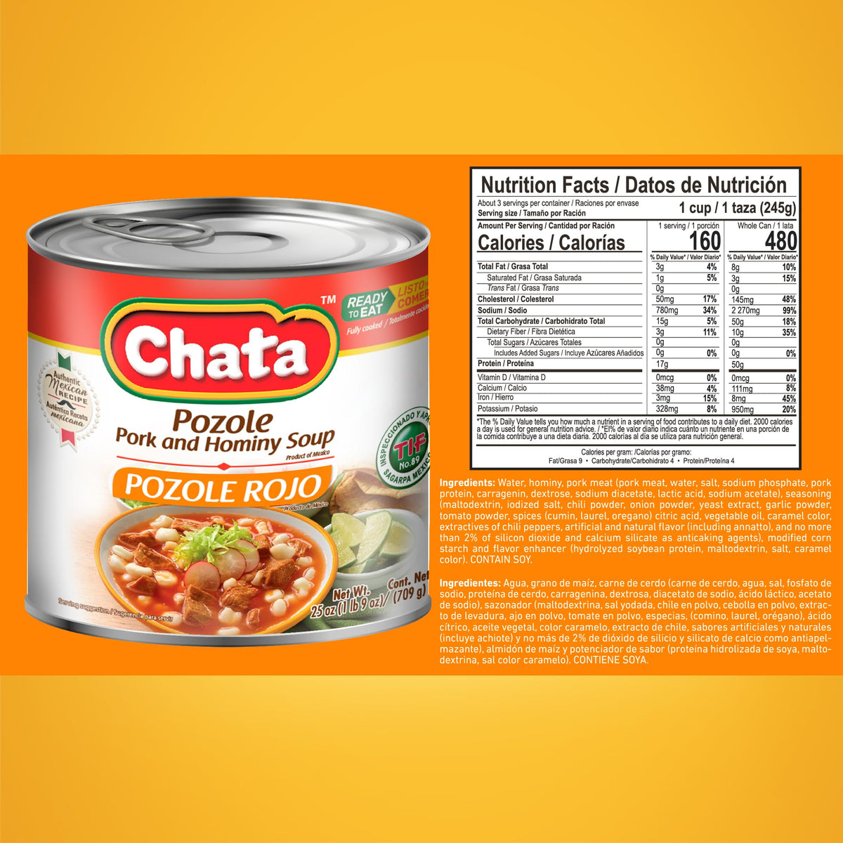 Chata Pozole ready-to-heat bowl ready for a fast family dinner