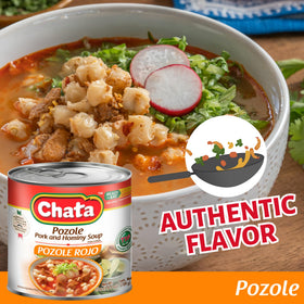 Chata Pozole three-pack packaging for convenient pantry meals
