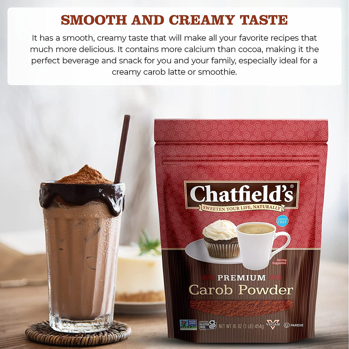 Chatfield's Carob Powder used for baking brownies and cookies