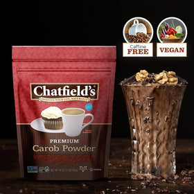 Chatfield's Carob Powder in a creamy dessert close-up