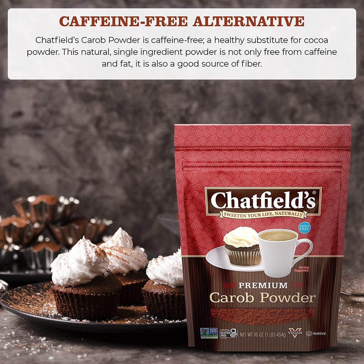 Chatfield's Carob Powder added to a vibrant smoothie