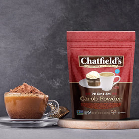 Chatfield's Carob Powder labeled vegan and gluten-free