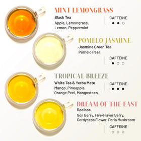 ChaYeah Mint Lemongrass tea sachets for a refreshing caffeine-free break.