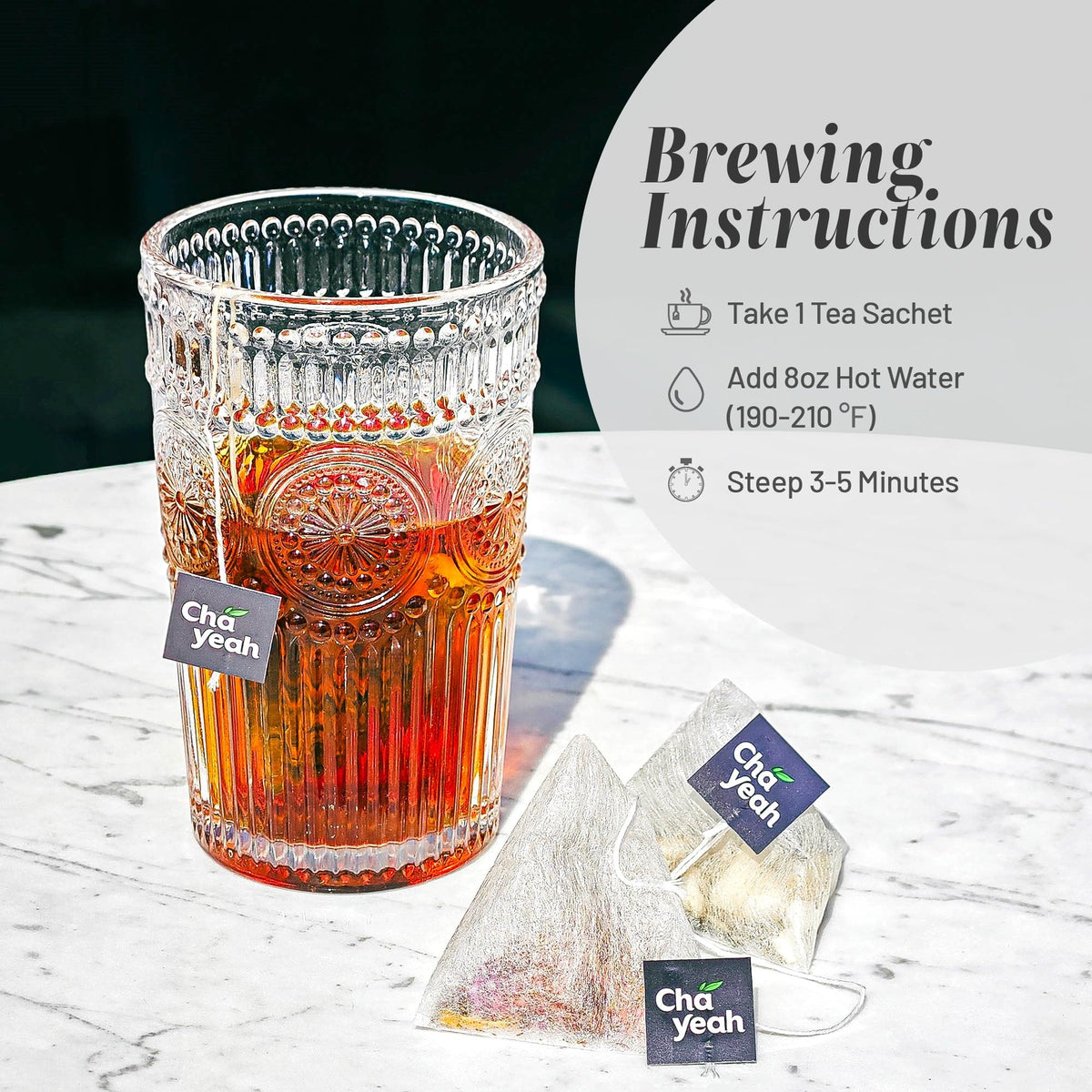 ChaYeah Pomelo Jasmine tea sachets offering floral brightness and subtle zest.