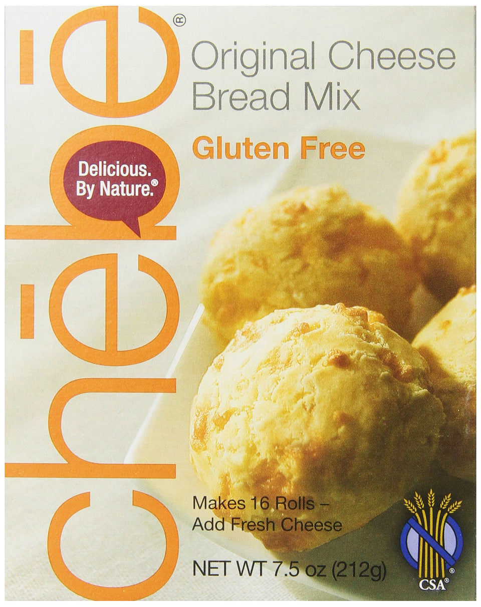 Chebe Bread Original Cheese Bread Mix packet showing gluten-free base for easy cheese bread