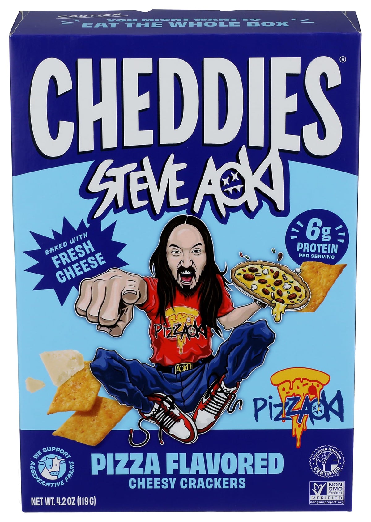 Cheddies Pizza Cheddar cracker pack ready for quick savory snacking