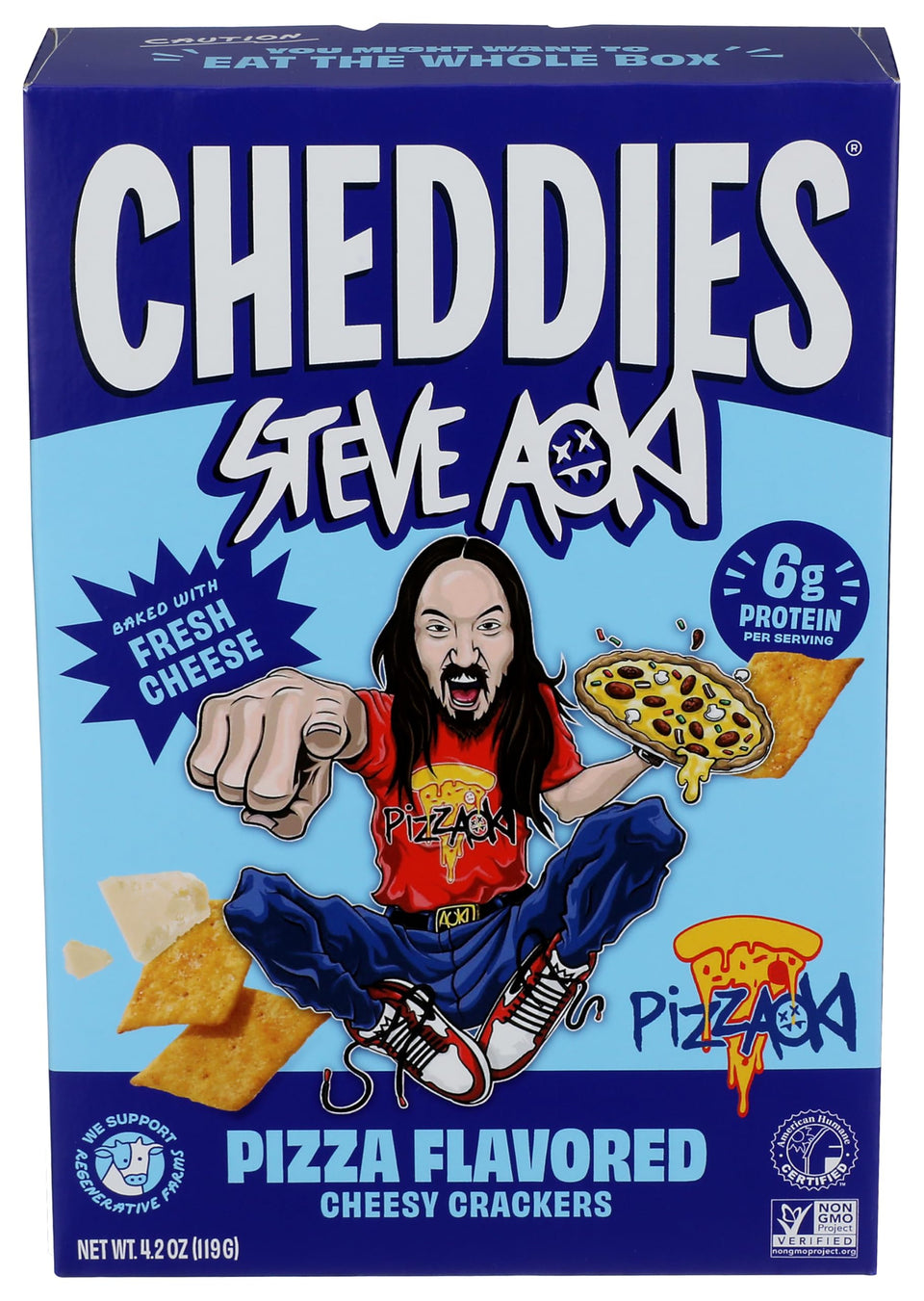 Cheddies Pizza Cheddar cracker pack ready for quick savory snacking