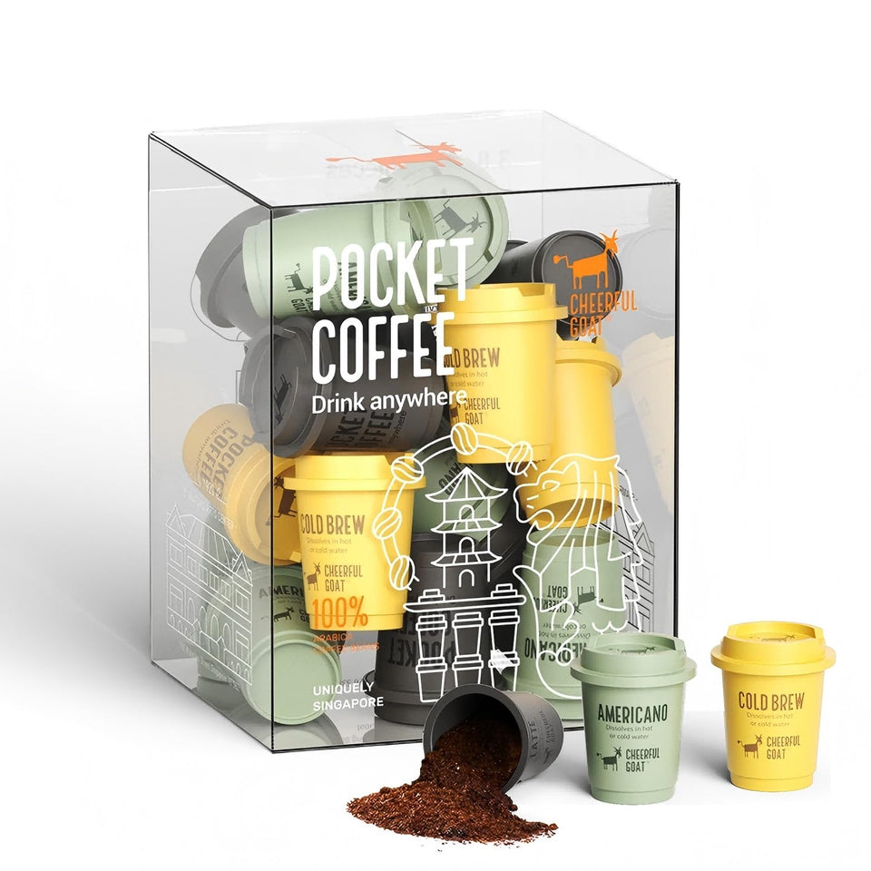 CheerfulGoat instant cold brew packshot for quick premium coffee at home.