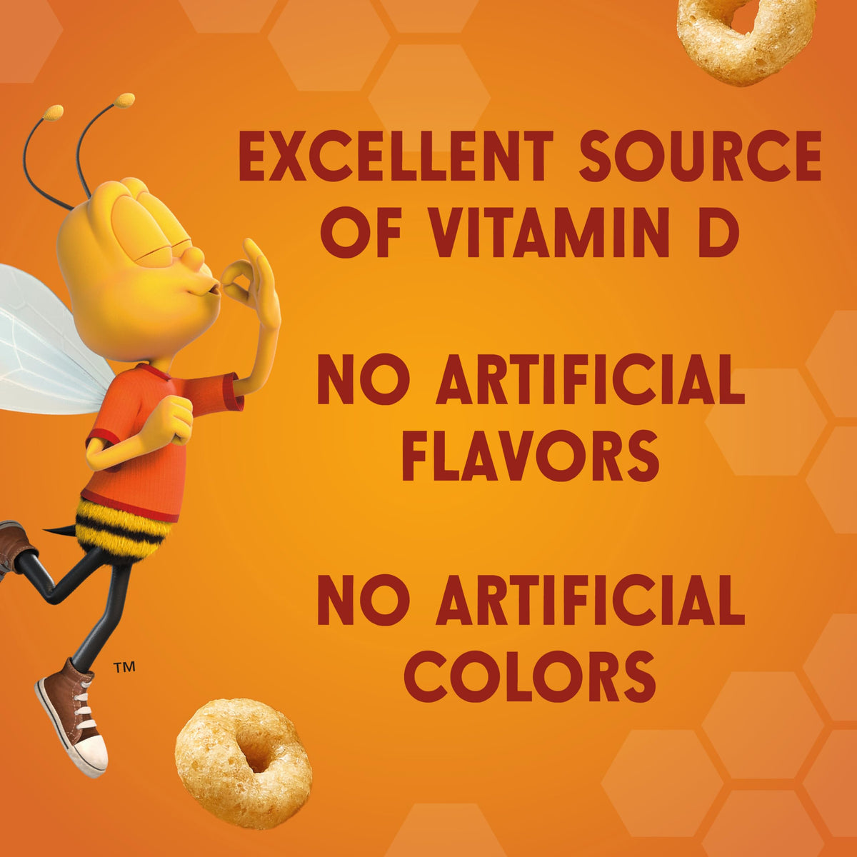 Cheerios Honey Nut cereal ingredients label highlights whole grain oats.