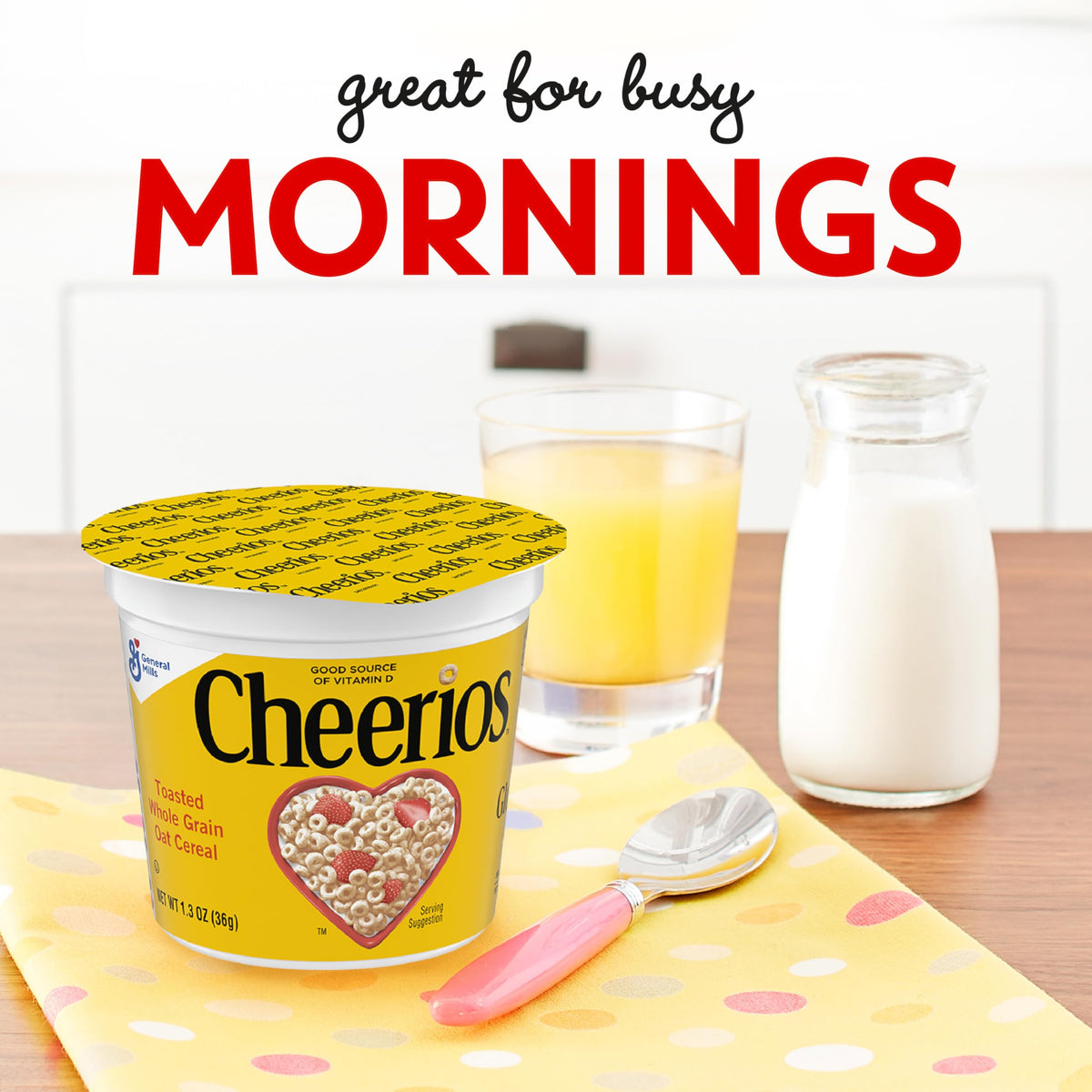Cheerios no artificial flavors or colors for clean snacking.