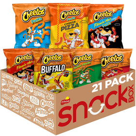 Cheetos variety pack front view showing 21 bags, perfect for sharing