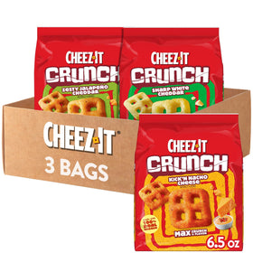 Cheez-It Crunch Kick'n Nacho Cheese bag—crisp bites ideal for game day snacking