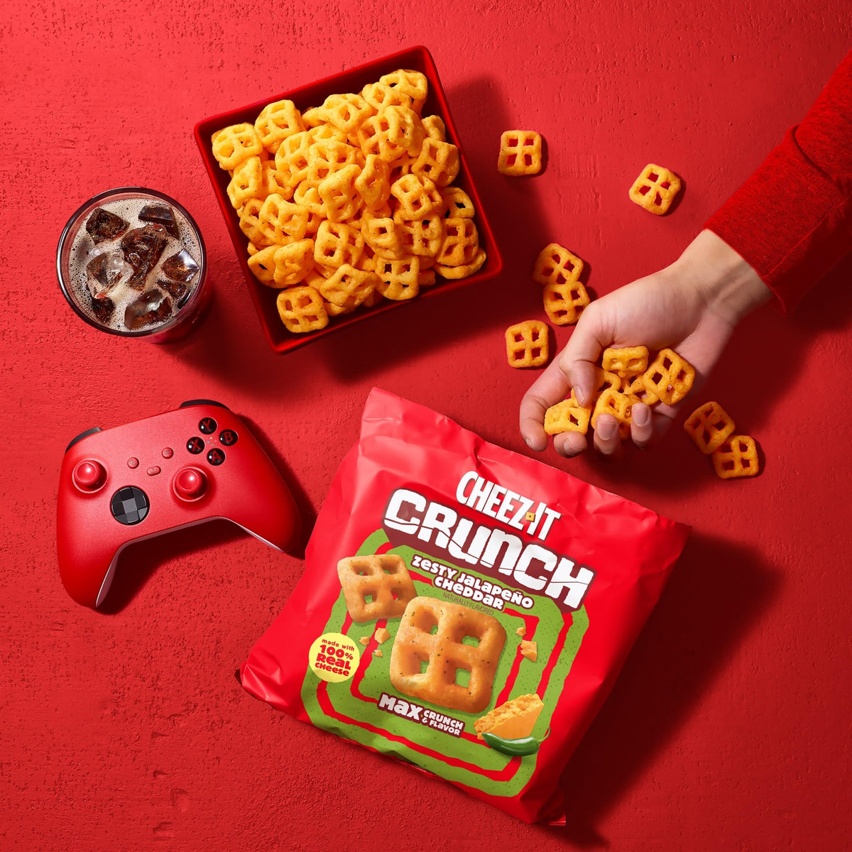 Cheez-It Crunch Zesty Jalapeno Cheddar kitchen-counter display freshness sealed