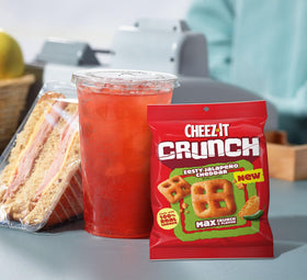 Cheez-It Crunch Zesty Jalapeno Cheddar on a plate for party appetizers