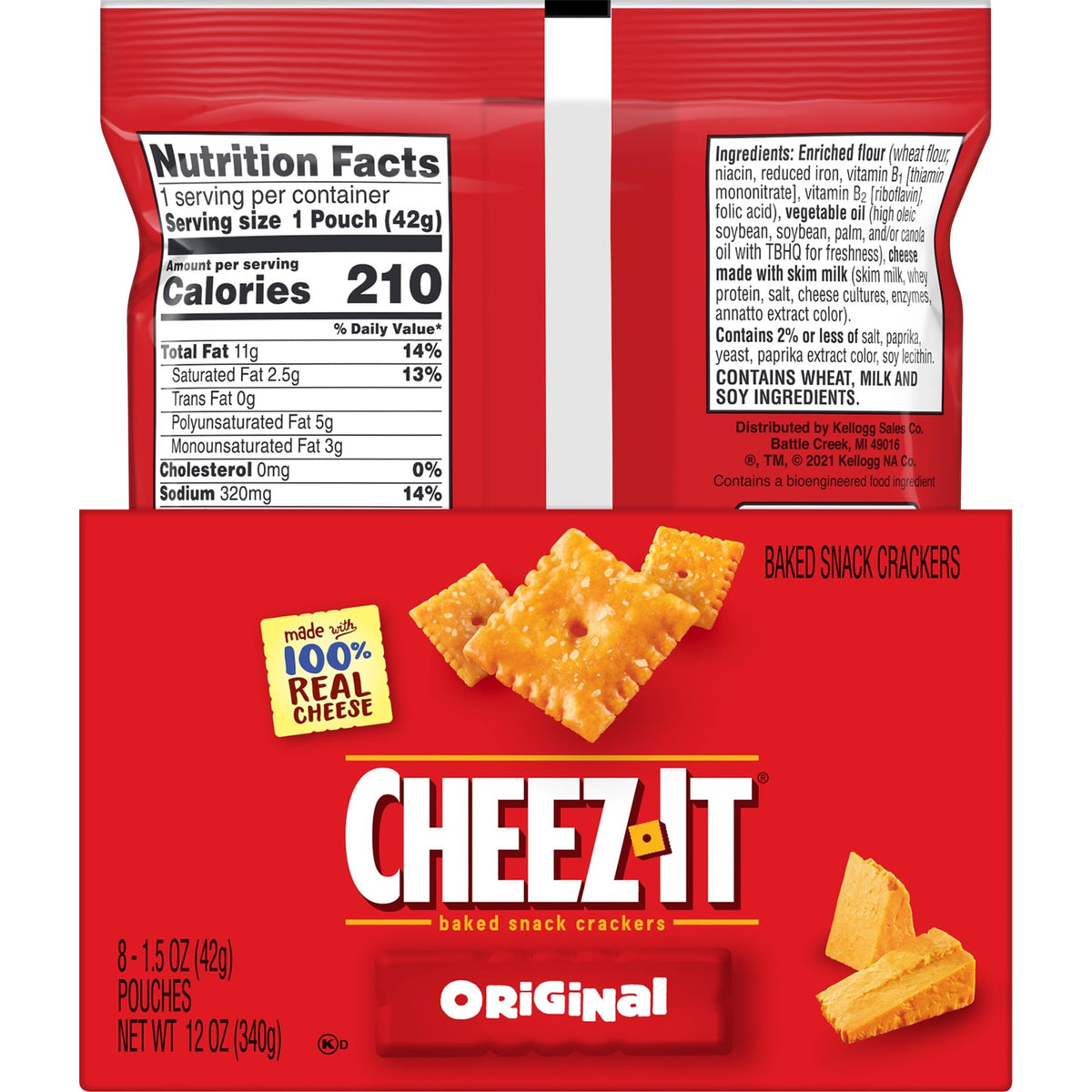 Cheez-It Original 48-pouch case supports easy freshness and portability.