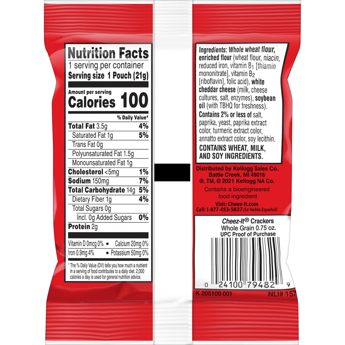 Cheez-It Original bag open reveals ready-to-eat crackers on the go.