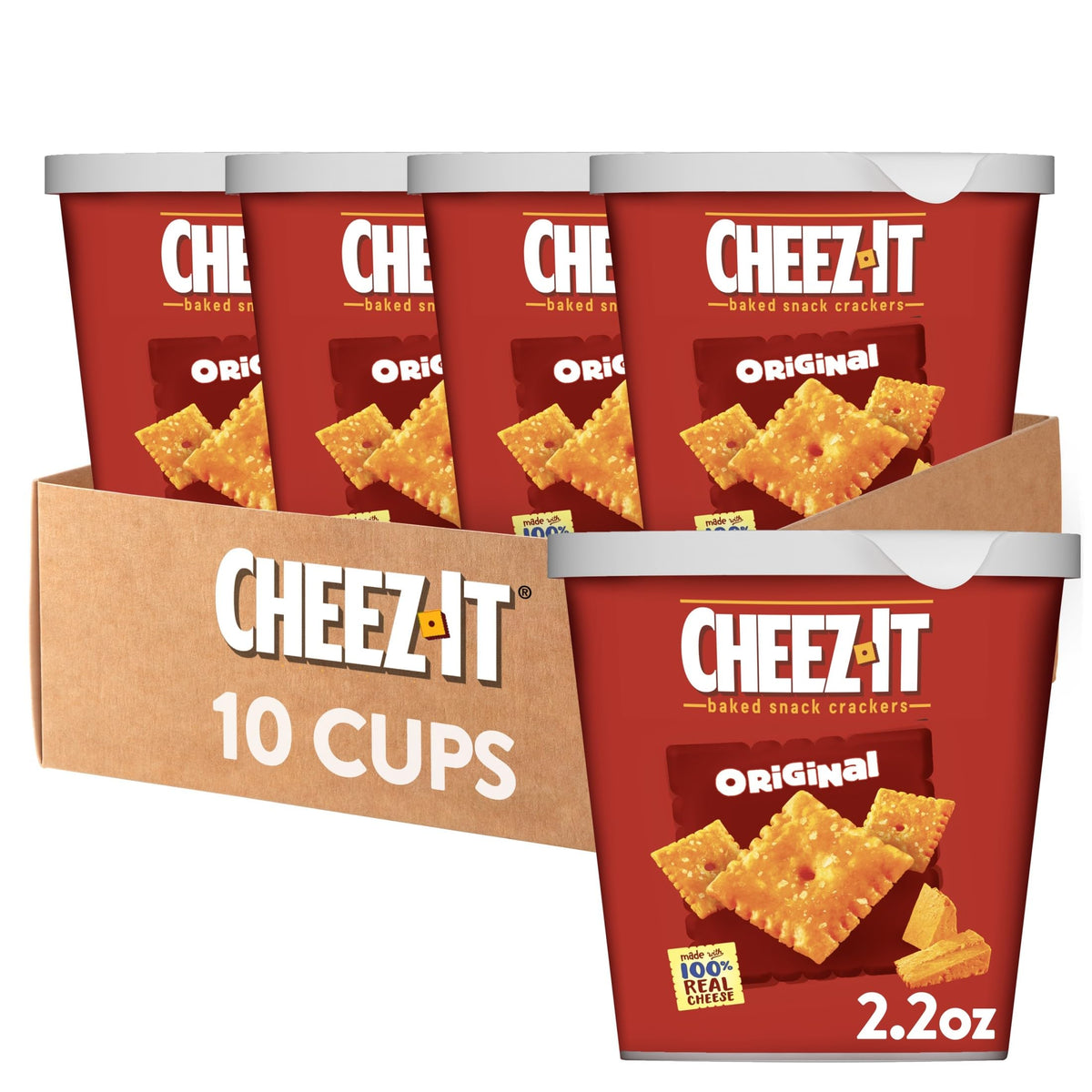 Cheez-It Original baked crackers in a grab-n-go cup for easy snacking.