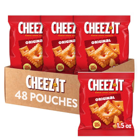 Cheez-It Original bite-sized crackers are shown, highlighting bold cheese flavor.