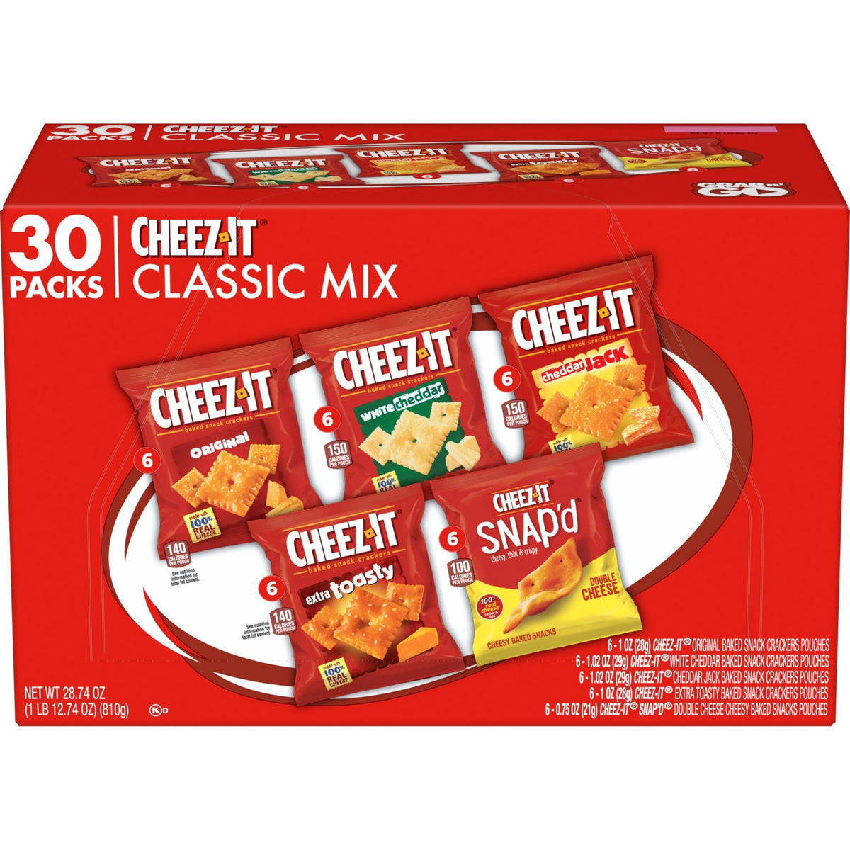 Cheez-It Original crackers in a resealable box, a classic snack for kids and adults.