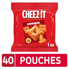 Cheez-It Original single snack-pack, convenient bite-sized cheese crackers.
