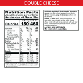Cheez-It Puff'd Double Cheese cracker close-up shows airy puffs and melt-in cheese.