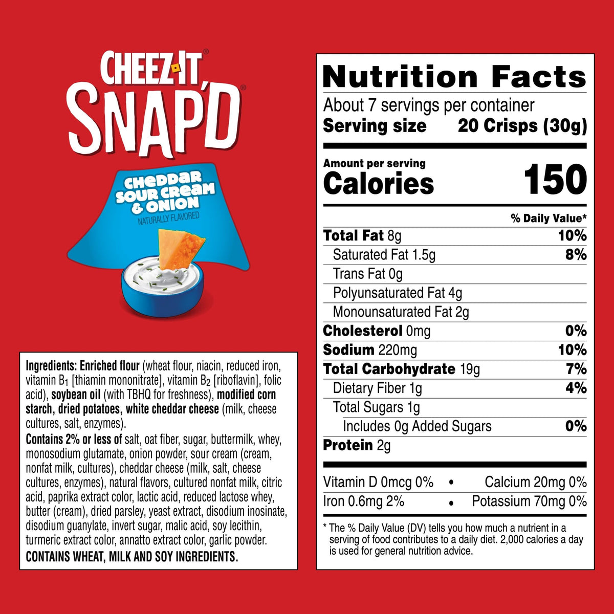 Back view of Cheez-It Snap'd packaging highlighting real cheese and freshness.