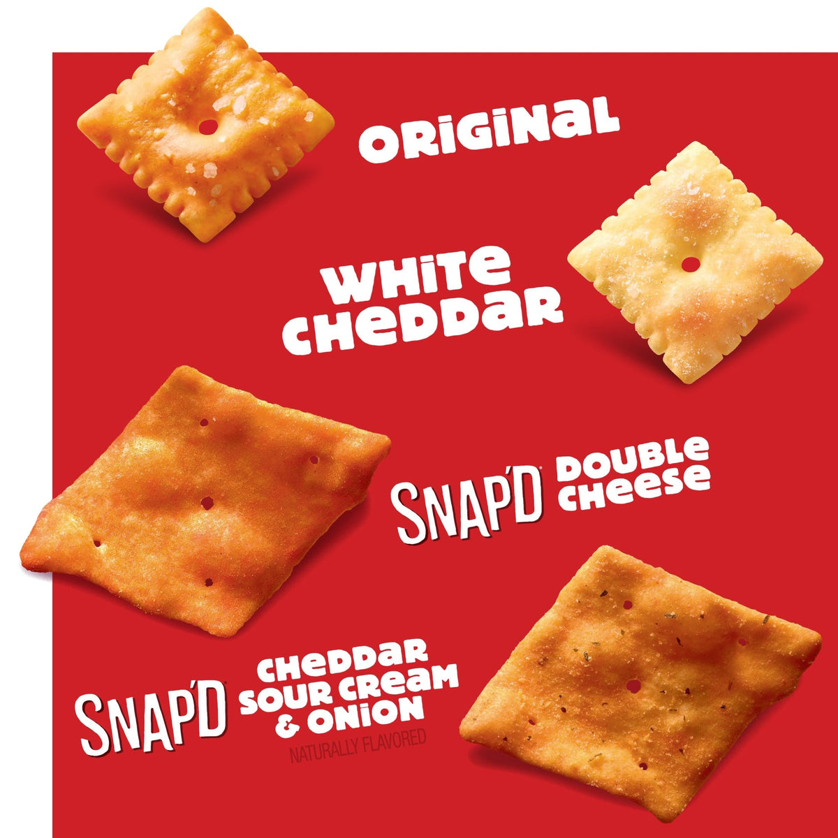 Cheez-It Snap'd Double Cheese crackers, convenient road trip snack.