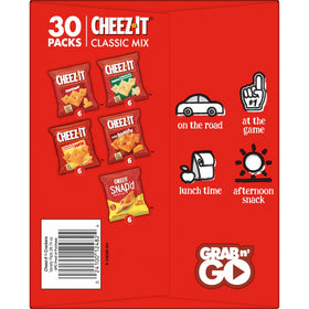 Cheez-It Variety Pack box with 30 packs, perfect for pantries and busy weeks.