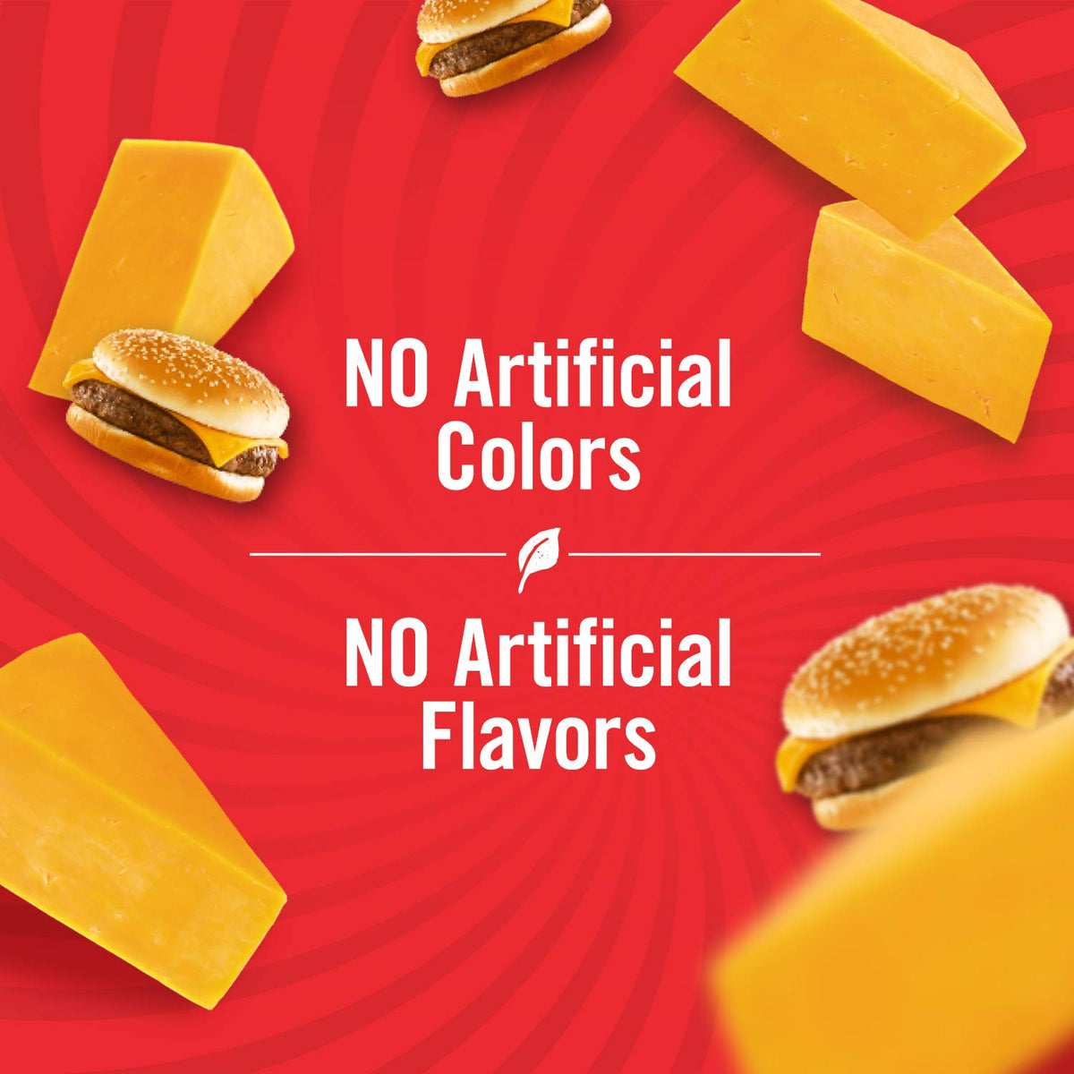 Chef Boyardee Cheesy Burger Macaroni label close-up, no MSG and protein highlighted.