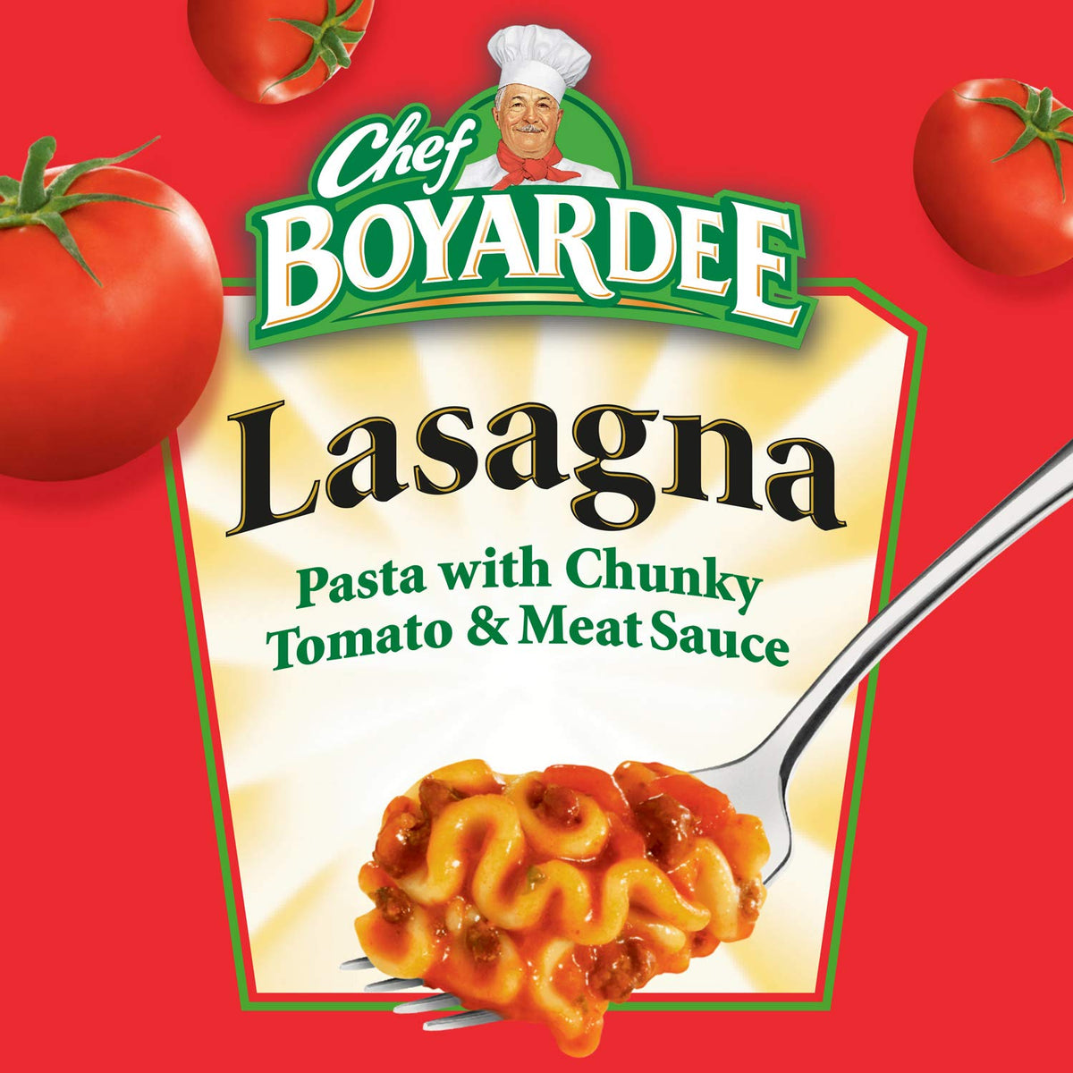 Chef Boyardee Lasagna bowl steaming, ready in minutes for a satisfying family meal.
