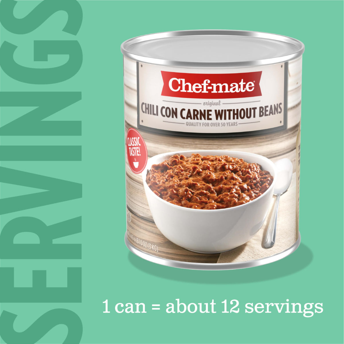 Chef-mate beef chili as burger or nachos topping to boost flavor