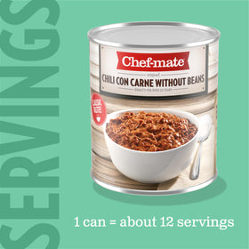 Chef-mate beef chili as burger or nachos topping to boost flavor