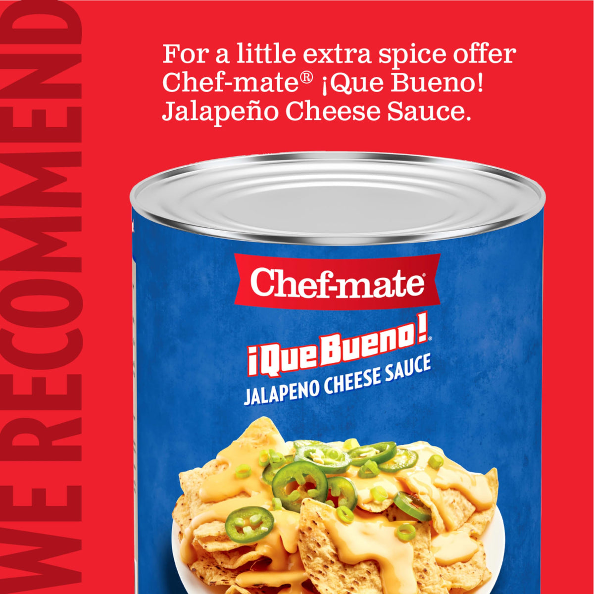 Chef-mate Que Bueno White Queso Sauce swirl with tortillas for a creamy queso