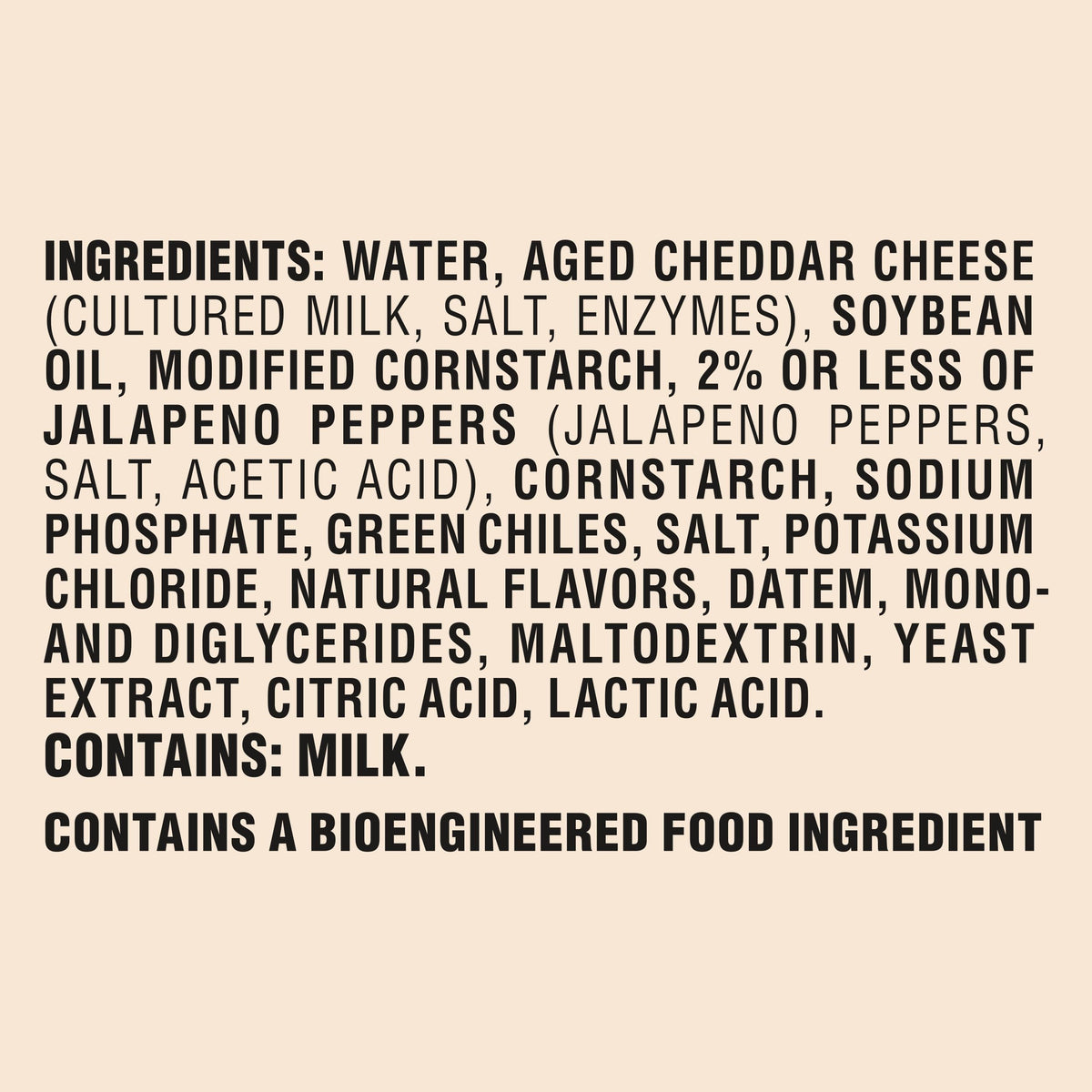 Chef-mate Que Bueno White Queso Sauce ingredients highlight real cheese peppers