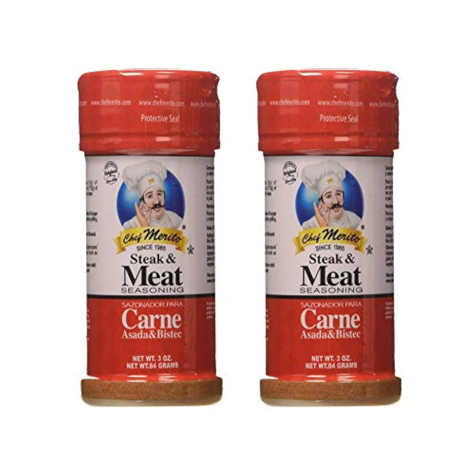 Chef Merito steak and meat seasoning pack of 2 ready for family meals