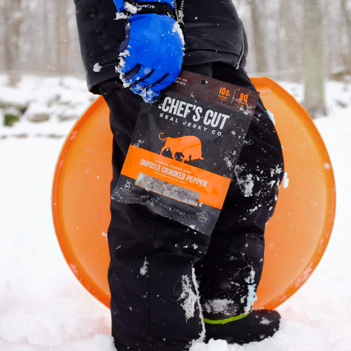 Chef's Cut Real Jerky Four-Pack Display for convenient protein snacking.