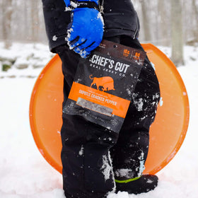Chef's Cut Real Jerky Four-Pack Display for convenient protein snacking.