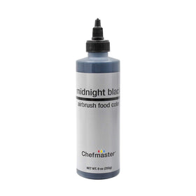 Chefmaster Midnight Black airbrush spray for vivid cake detailing and precise color.