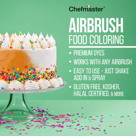 Chefmaster airbrush spray Midnight Black helps you layer depth on desserts beautifully.