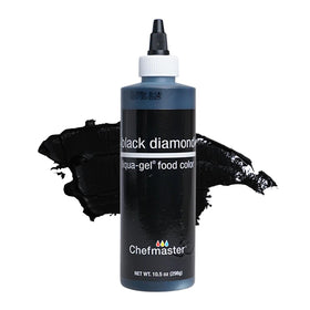 Chefmaster Black Diamond Liqua-Gel bottle front for bold, fade-resistant icing color