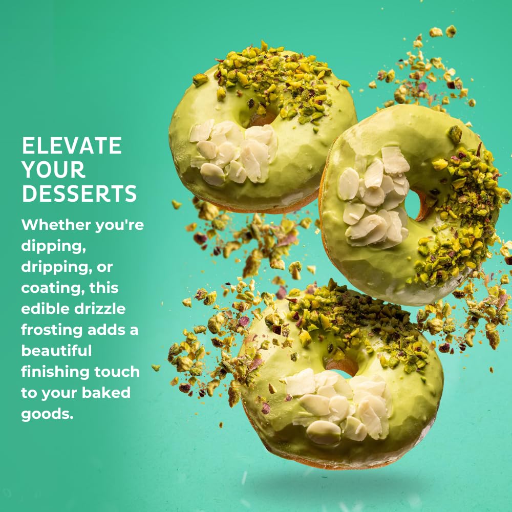 Chefmaster drizzle on cupcakes, cookies, and donuts for a professional gloss.