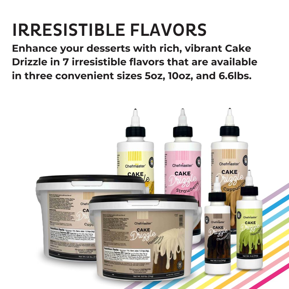 Chefmaster drizzle provides a rich, glossy finish on pastries and treats.