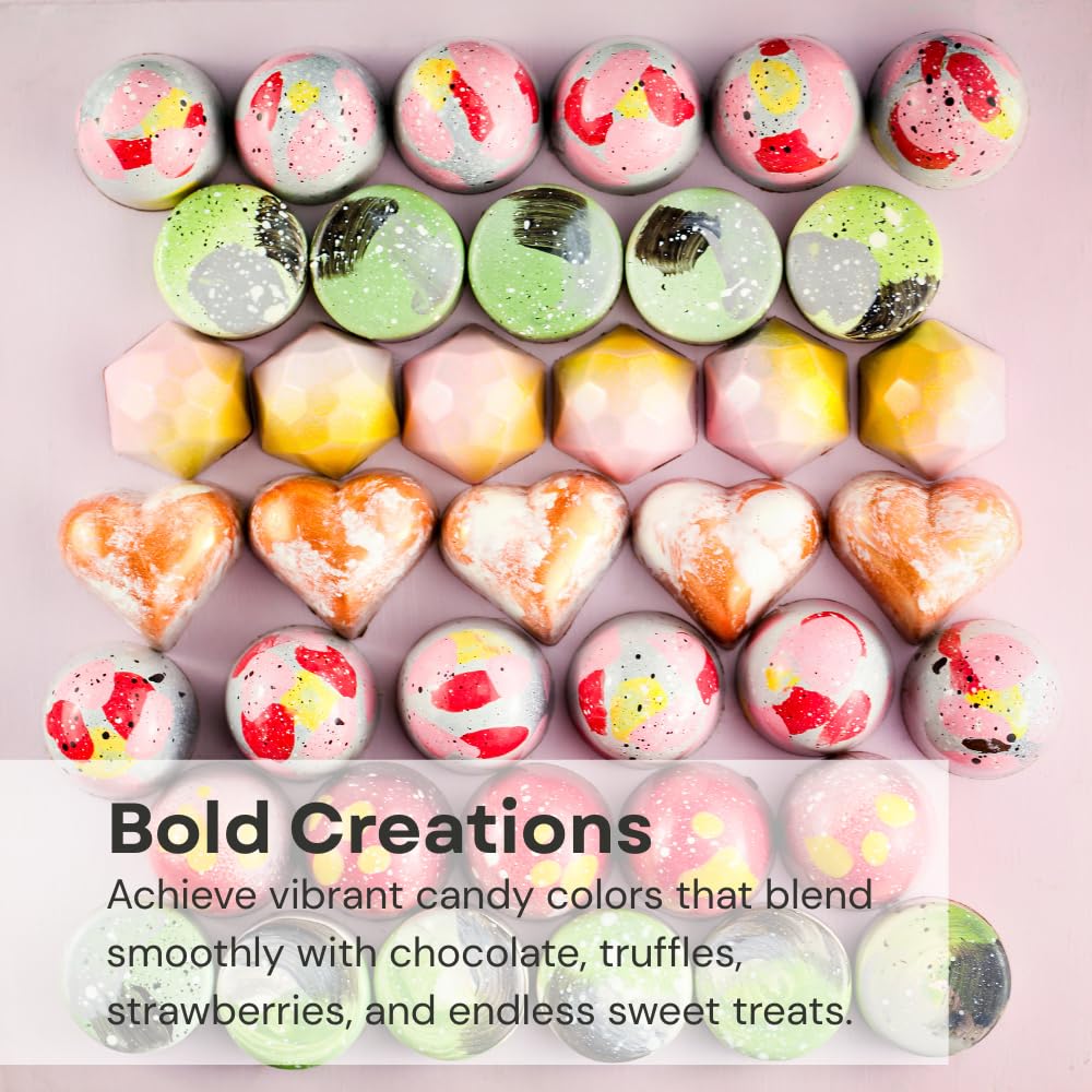Chefmaster concentrated color drops enable precise shade control