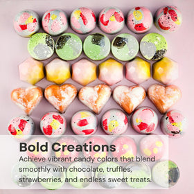 Chefmaster concentrated color drops enable precise shade control