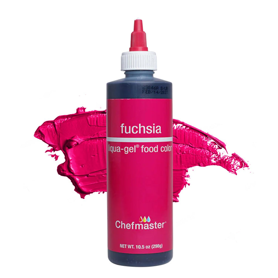 Chefmaster Fuschsia Liqua-Gel bottle for bold icing color.
