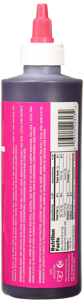 Chefmaster Fuschsia Liqua-Gel icing on cake for decorating.